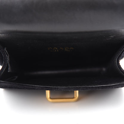 Prada Velvet Crocodile Micro Cahier Bag Black 5 of 12