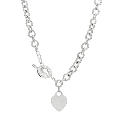 Tiffany Sterling Silver Heart Tag Toggle Necklace 1 of 3