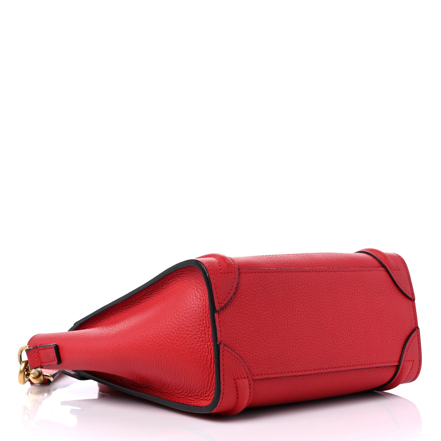 Celine Drummed Calfskin Nano Luggage Red 4 of 13