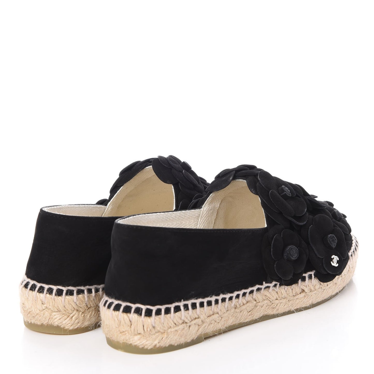Lambskin Camellia CC Espadrilles 36 Black