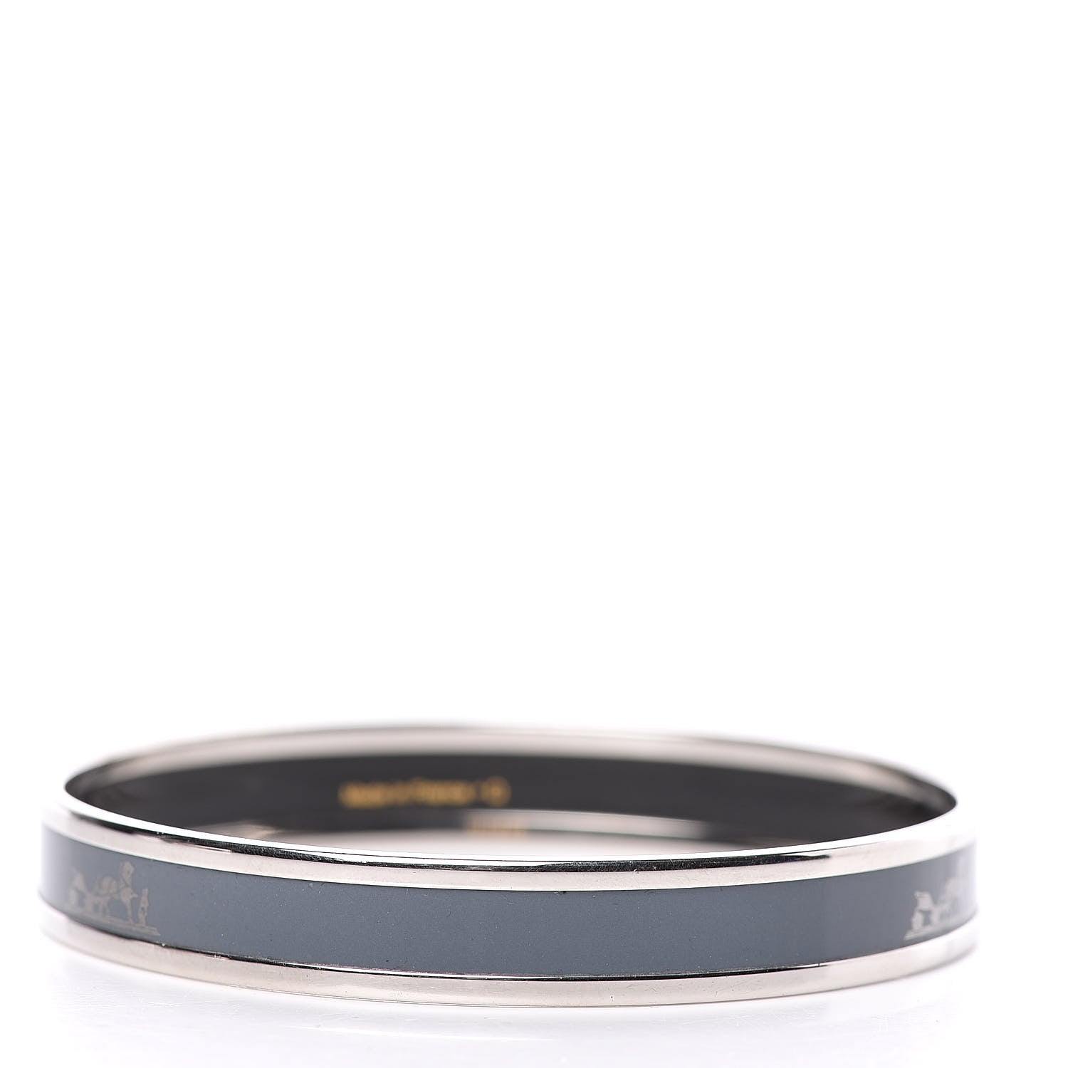 Hermes Enamel Printed Narrow Caleche Bracelet 65 Ardoise 3 of 6