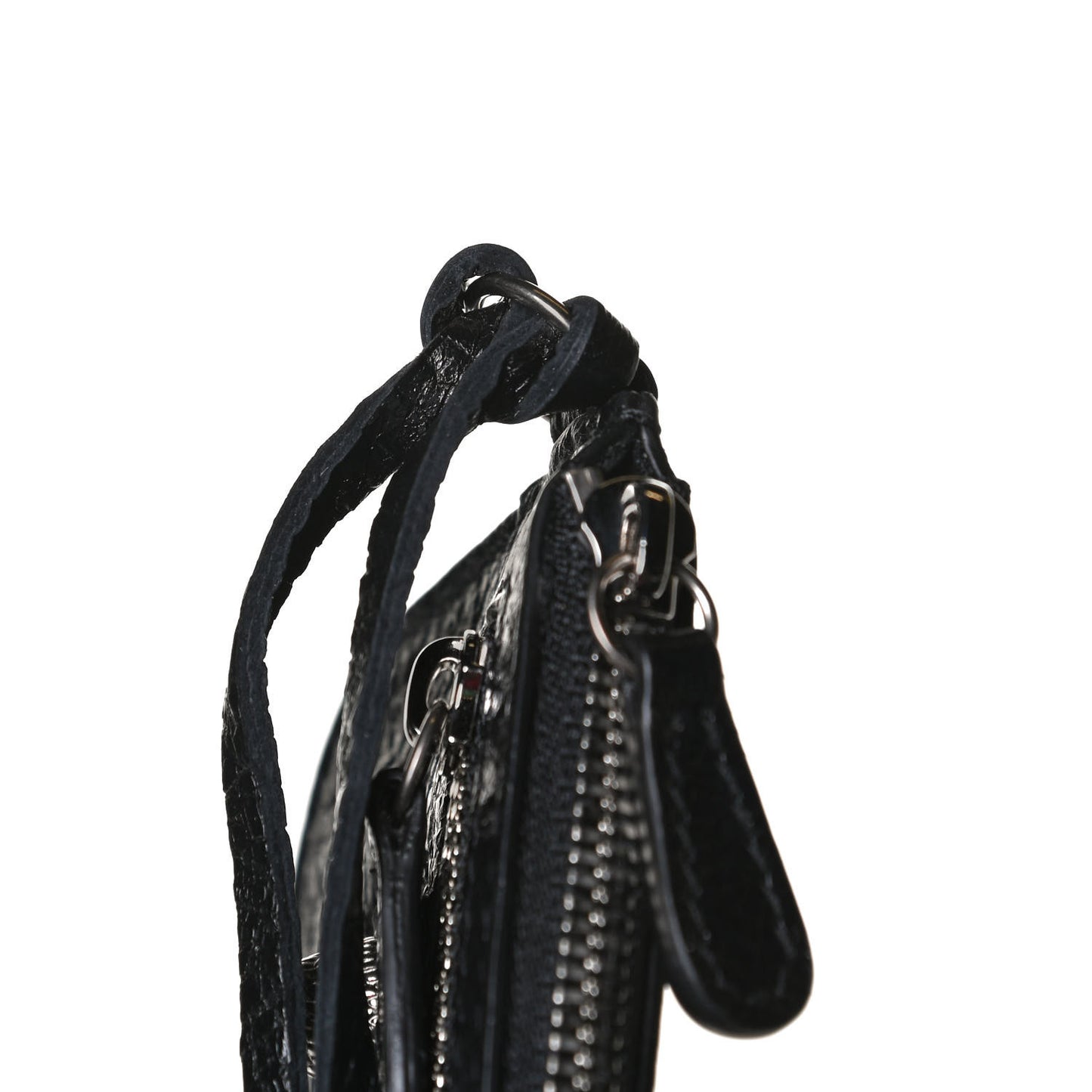 Agneau Giant 12 Silver Hardware Coin Purse Black