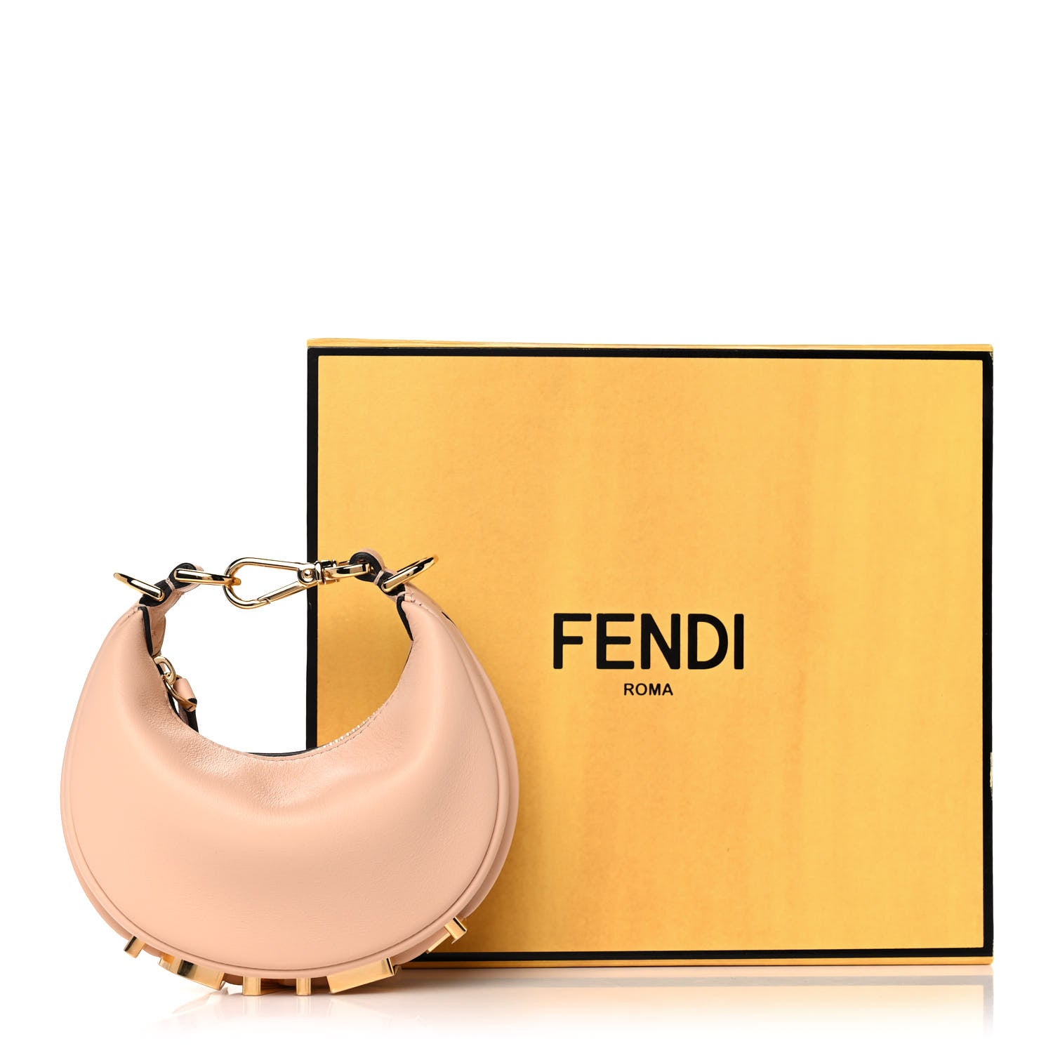 Fendi Vitello Grace Matte Nano Fendigraphy Hobo Charm Light Rose 13 of 13