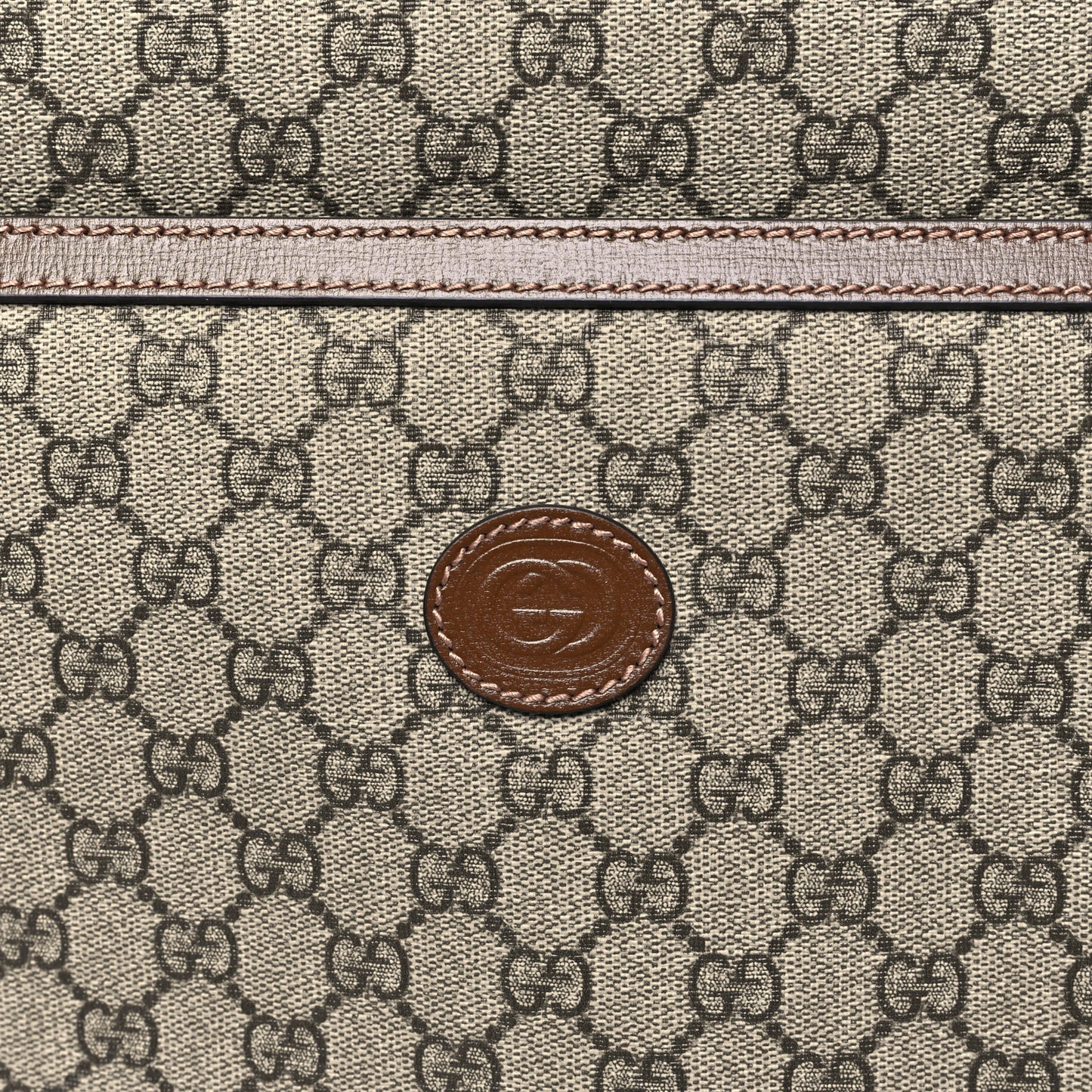 GG Supreme Monogram Azalea Calfskin Retro Interlocking G Garment Bag Beige Ebony Brown Sugar