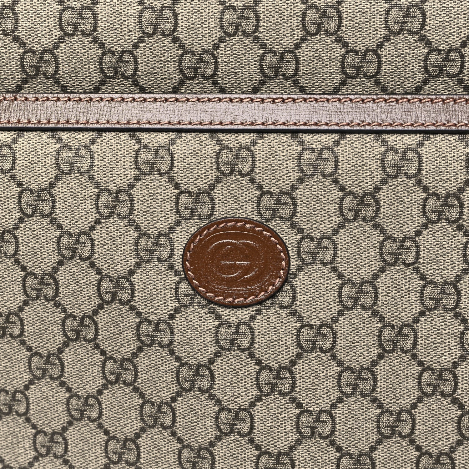 Gucci GG Supreme Monogram Azalea Calfskin Retro Interlocking G Garment Bag Beige Ebony Brown Sugar 7 of 9