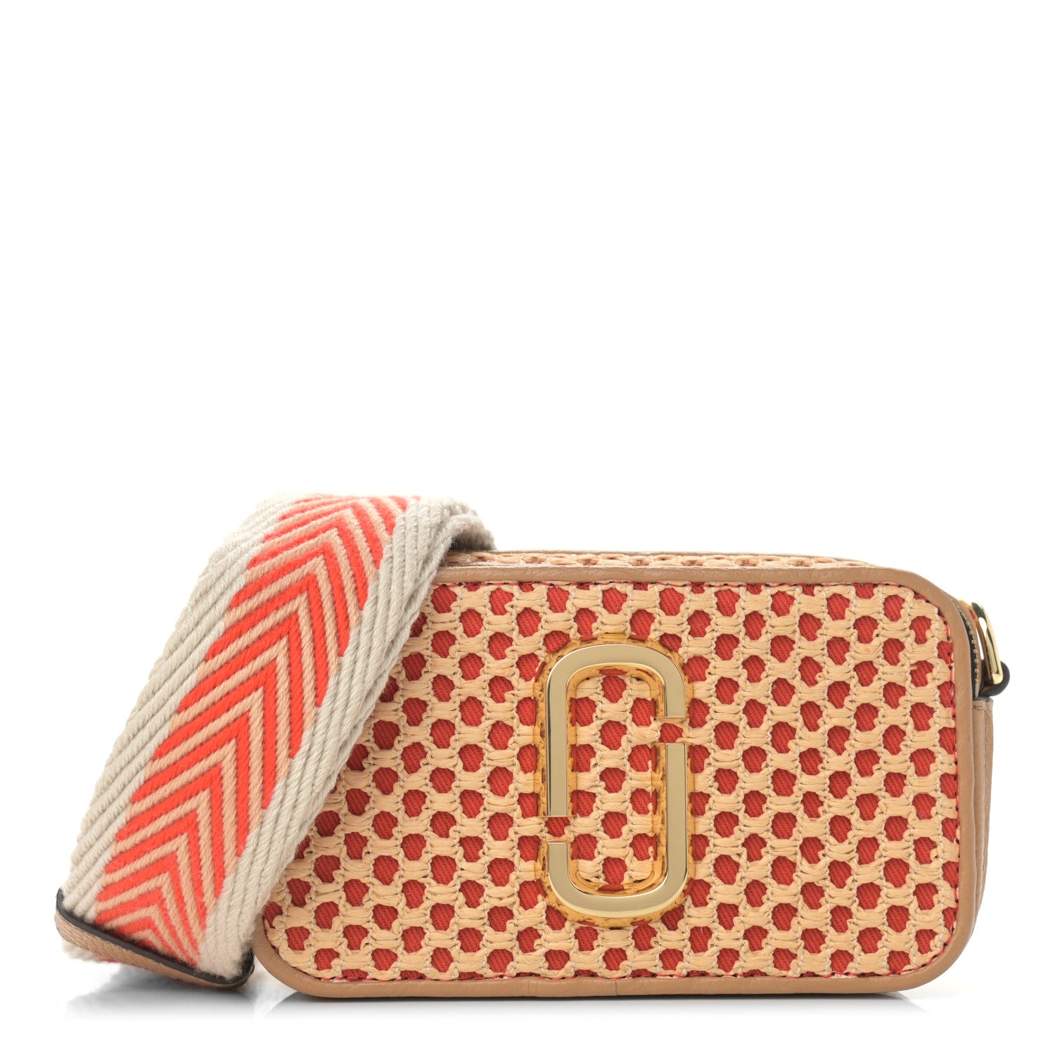 Marc Jacobs Woven Straw Snapshot Camera Bag Tan 1 of 11