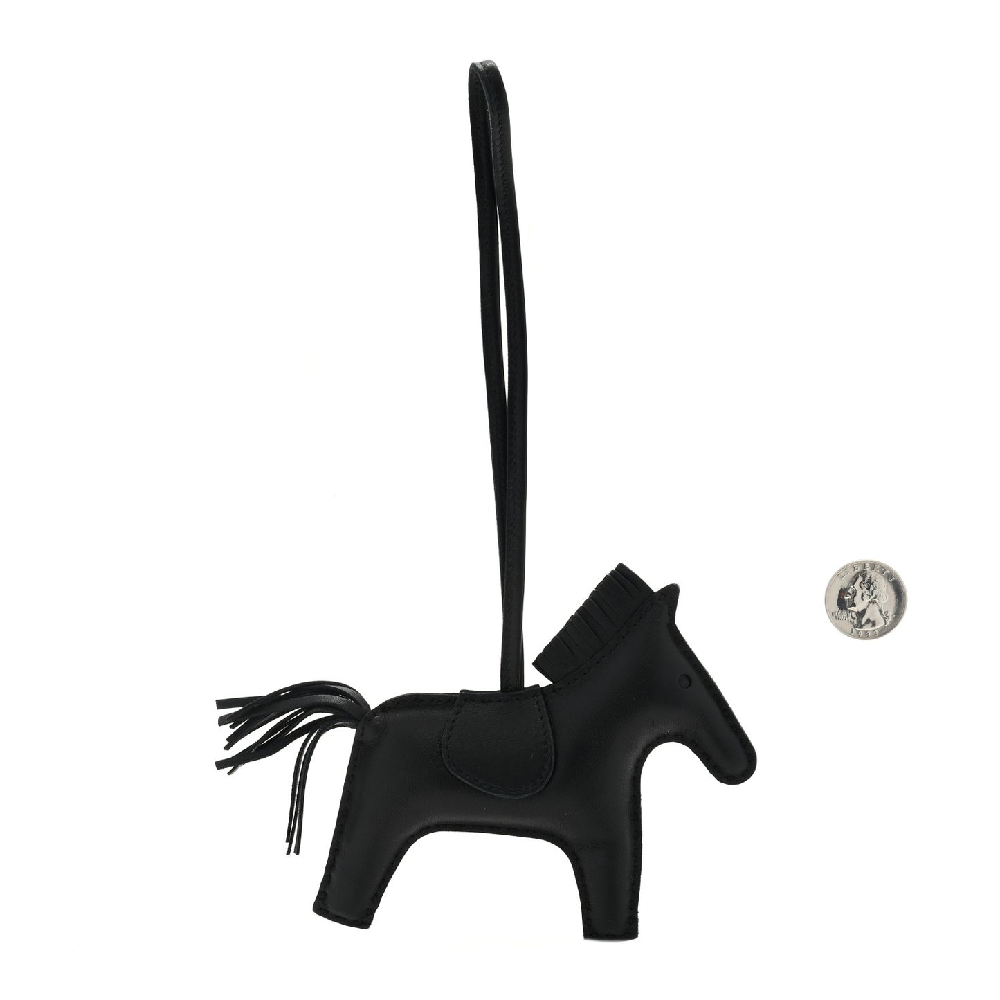Milo Lambskin Grigri Rodeo Horse Bag Charm MM So Black