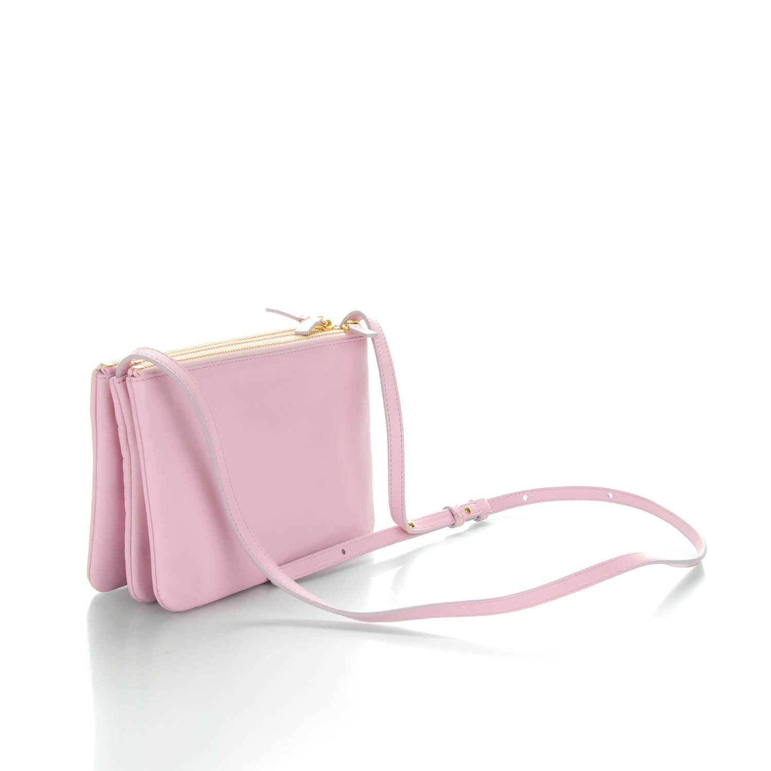 Celine Lambskin Small Trio Crossbody Bag Pink 3 of 9