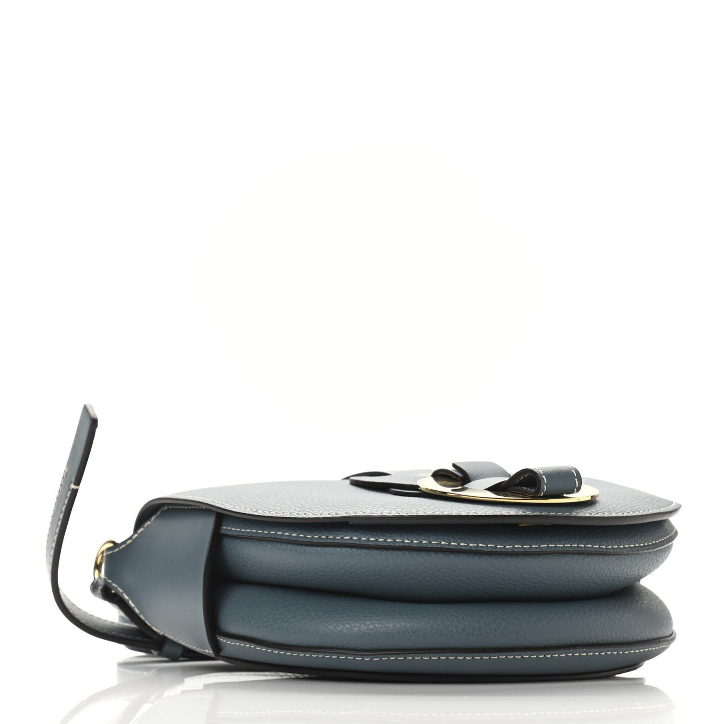 Grained Calfskin Small Darryl Saddle Crossbody Bag Mirage Blue