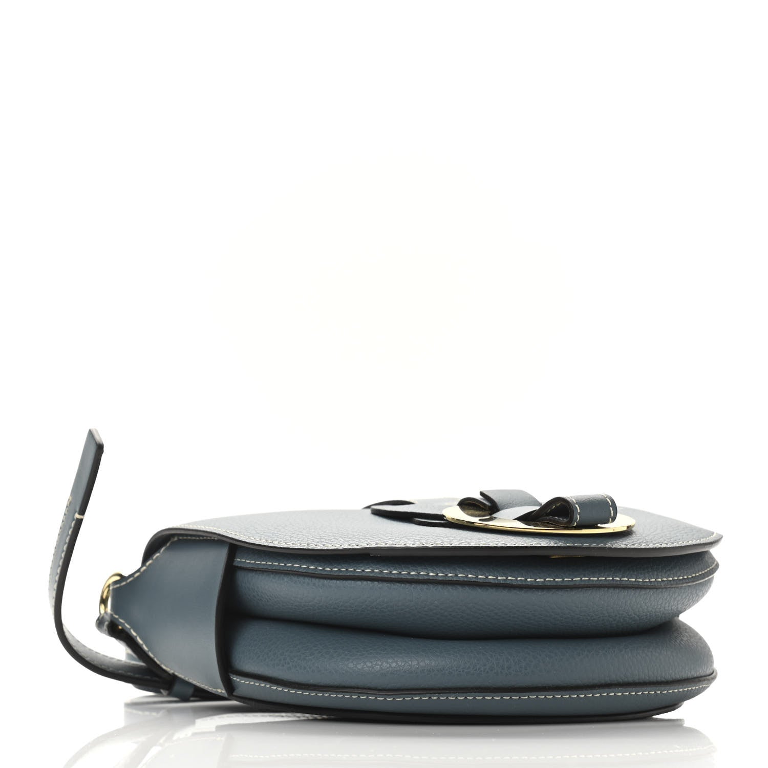 Chloe Grained Calfskin Small Darryl Saddle Crossbody Bag Mirage Blue 4 of 9