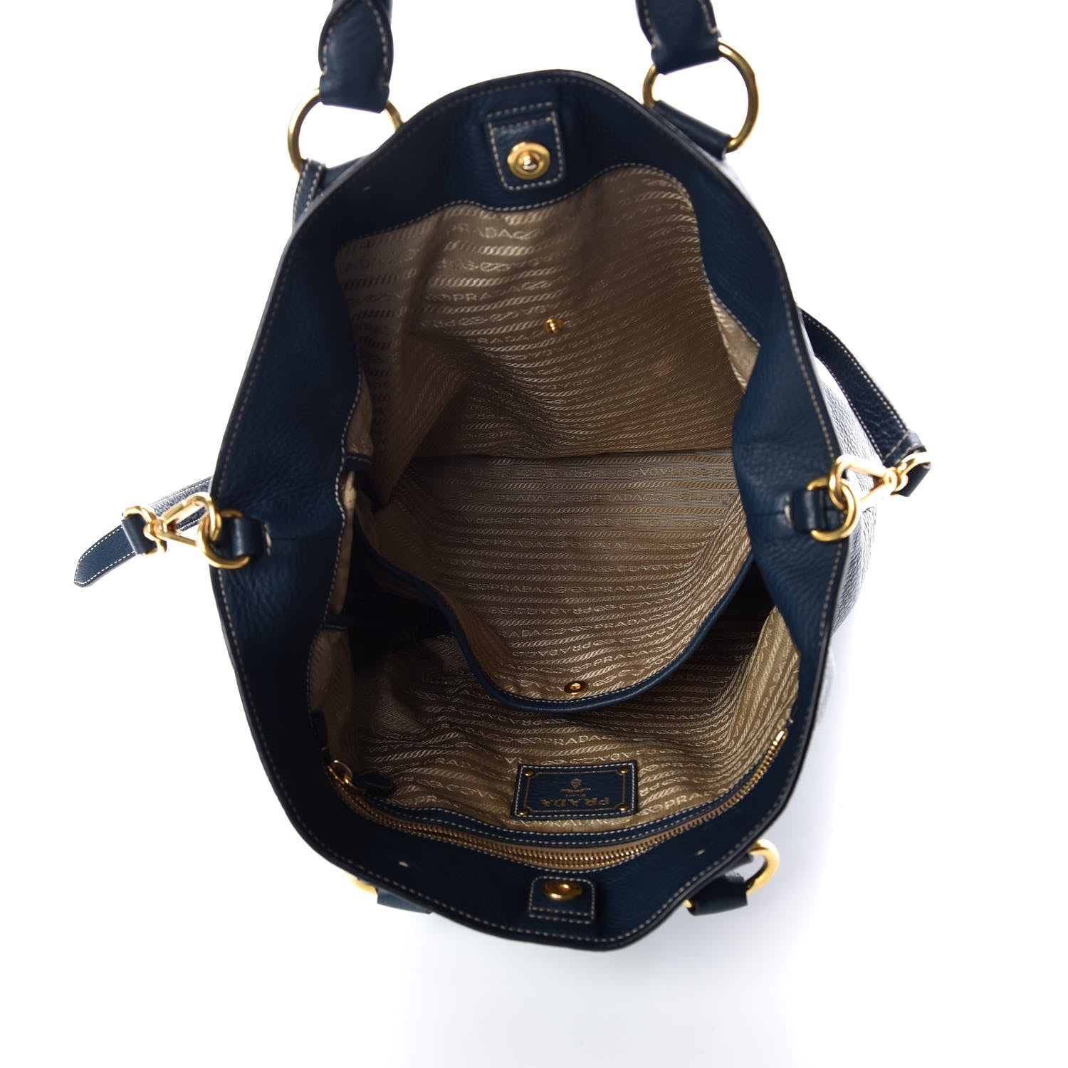 Prada Vitello Daino Shopping Tote Inchiostro 6 of 14
