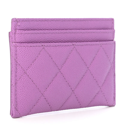 Chanel Caviar Quilted Filigree Card Holder Purple 3 of 9