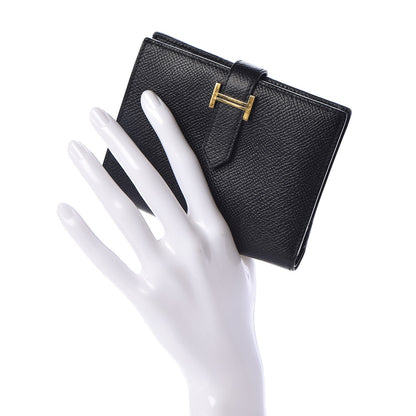 Hermes Epsom Bearn Compact Wallet Black 2 of 7
