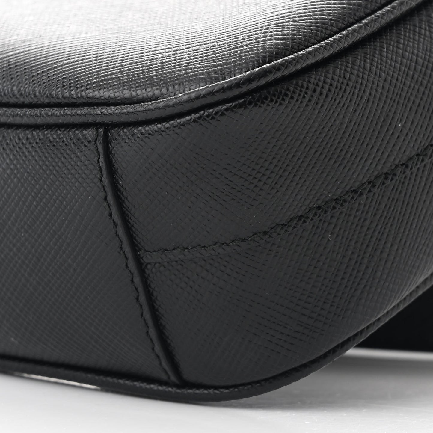 Saffiano Lux Logo Belt Bag Black