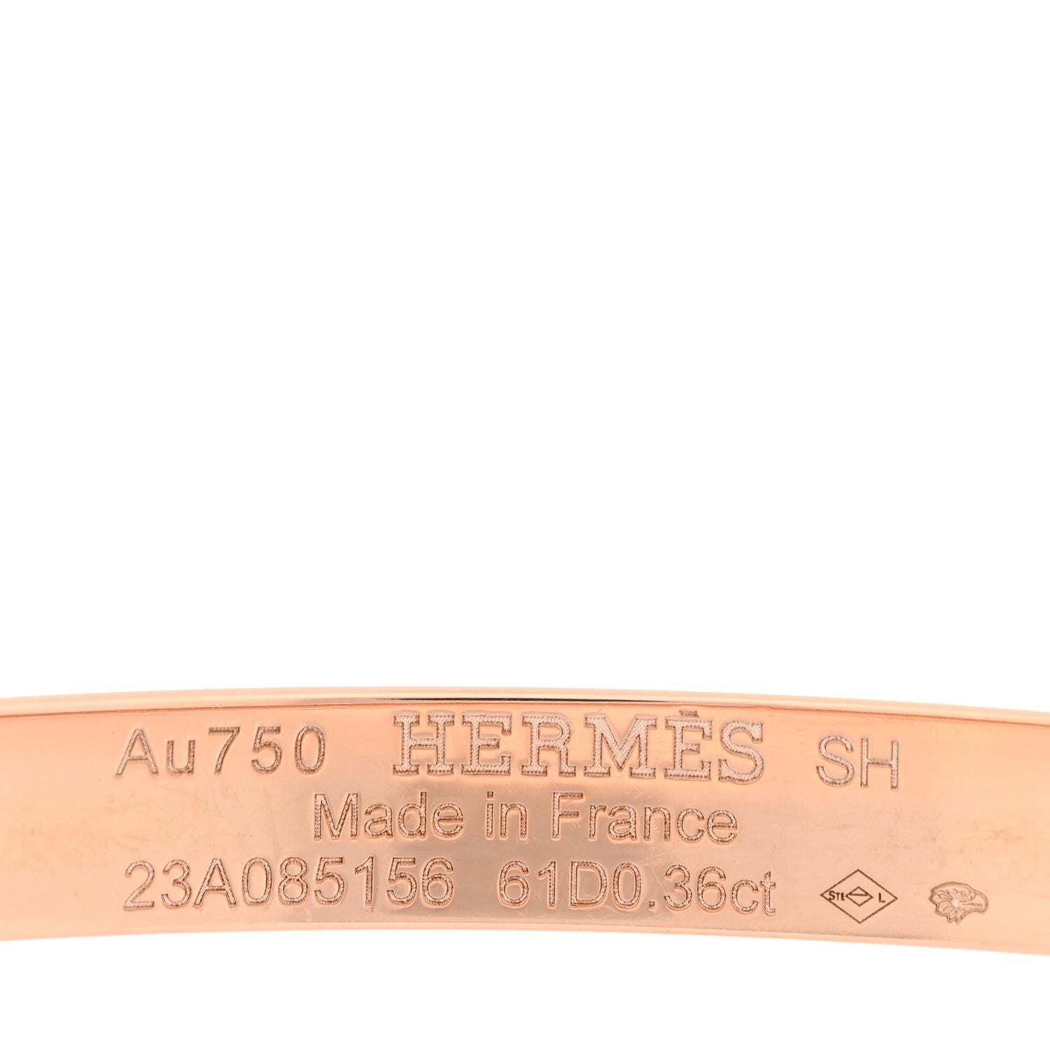 Hermes 18K Rose Gold Diamond PM Kelly Pave Bracelet SH 3 of 3