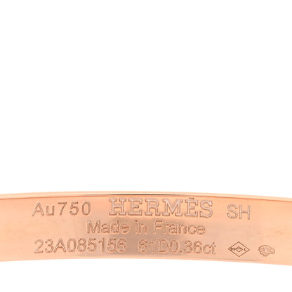 Hermes 18K Rose Gold Diamond PM Kelly Pave Bracelet SH 3 of 3