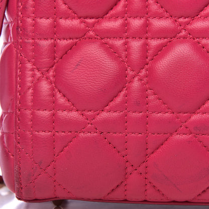 Christian Dior Lambskin Cannage Medium Lady Dior Fuchsia 13 of 21