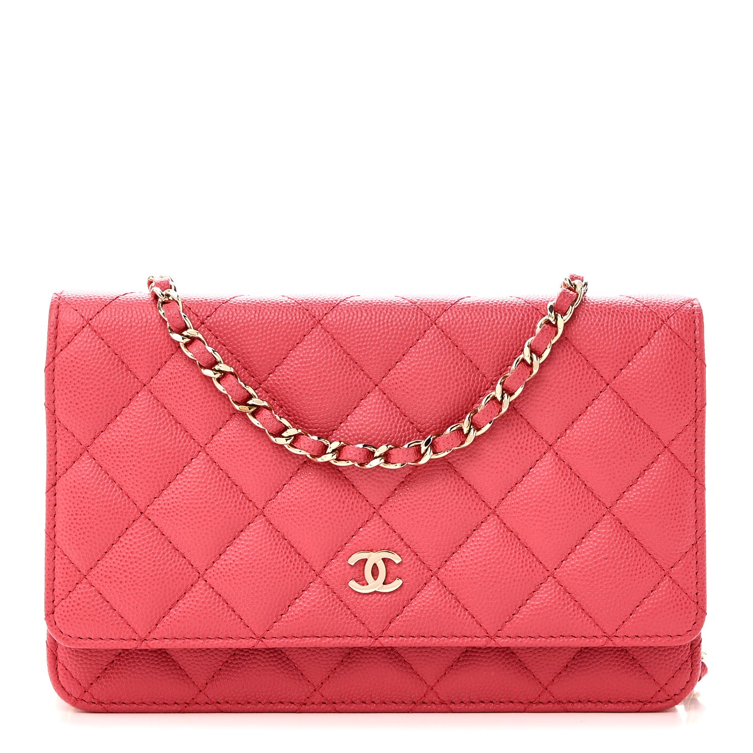 Chanel Caviar Quilted Wallet on Chain WOC Pink 1 of 10