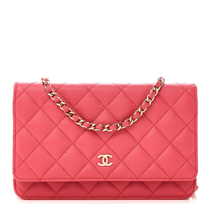 Chanel Caviar Quilted Wallet on Chain WOC Pink 1 of 10