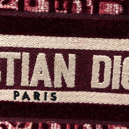 Christian Dior Velvet Oblique Embroidered Mini Book Tote Burgundy Multicolor 10 of 10