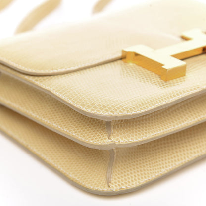Hermes Lizard Constance 18 Blanc Casse 6 of 20