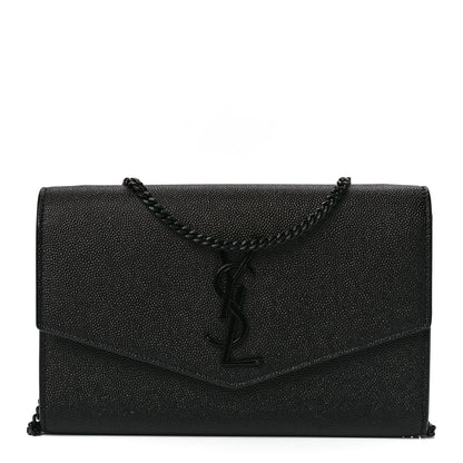 Saint Laurent Grain de Poudre Uptown Chain Wallet Black 1 of 10