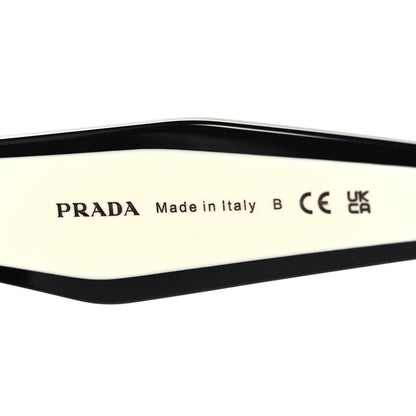 Prada Acetate Sunglasses SPR D02 Black White 6 of 7