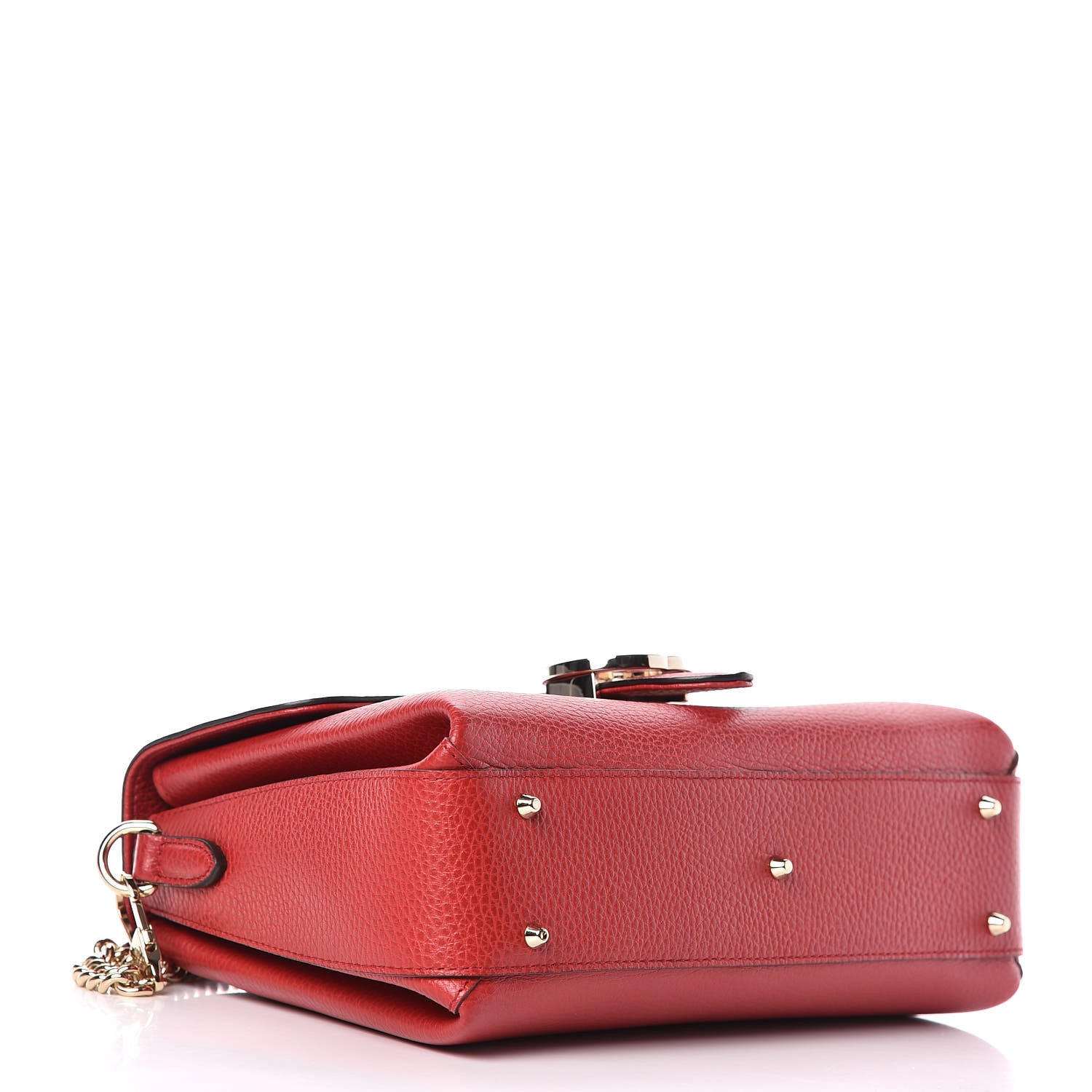 Gucci Dollar Calfskin Interlocking G Top Handle Shoulder Bag Red 4 of 10
