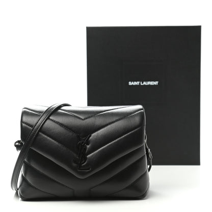 Saint Laurent Calfskin Y Quilted Monogram Toy Loulou Crossbody Bag Black 11 of 11