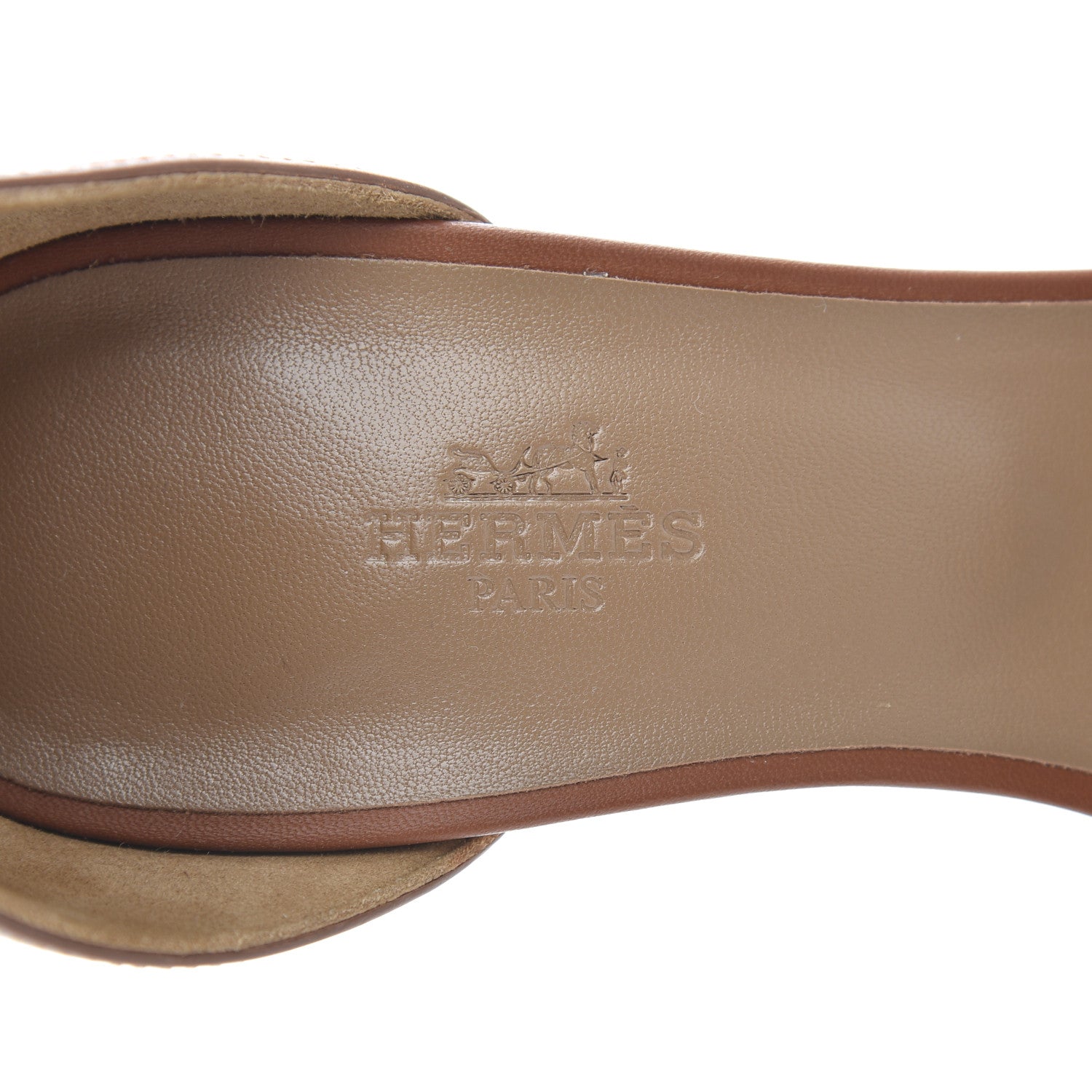 Hermes Calfskin Legend Wedge Sandals 39 Gold 7 of 8