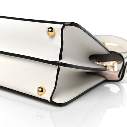 Fendi Vitello Seta Nappa Bi-Color Small Peekaboo I SEE U Satchel White Ice Light Rose Tortora 8 of 14