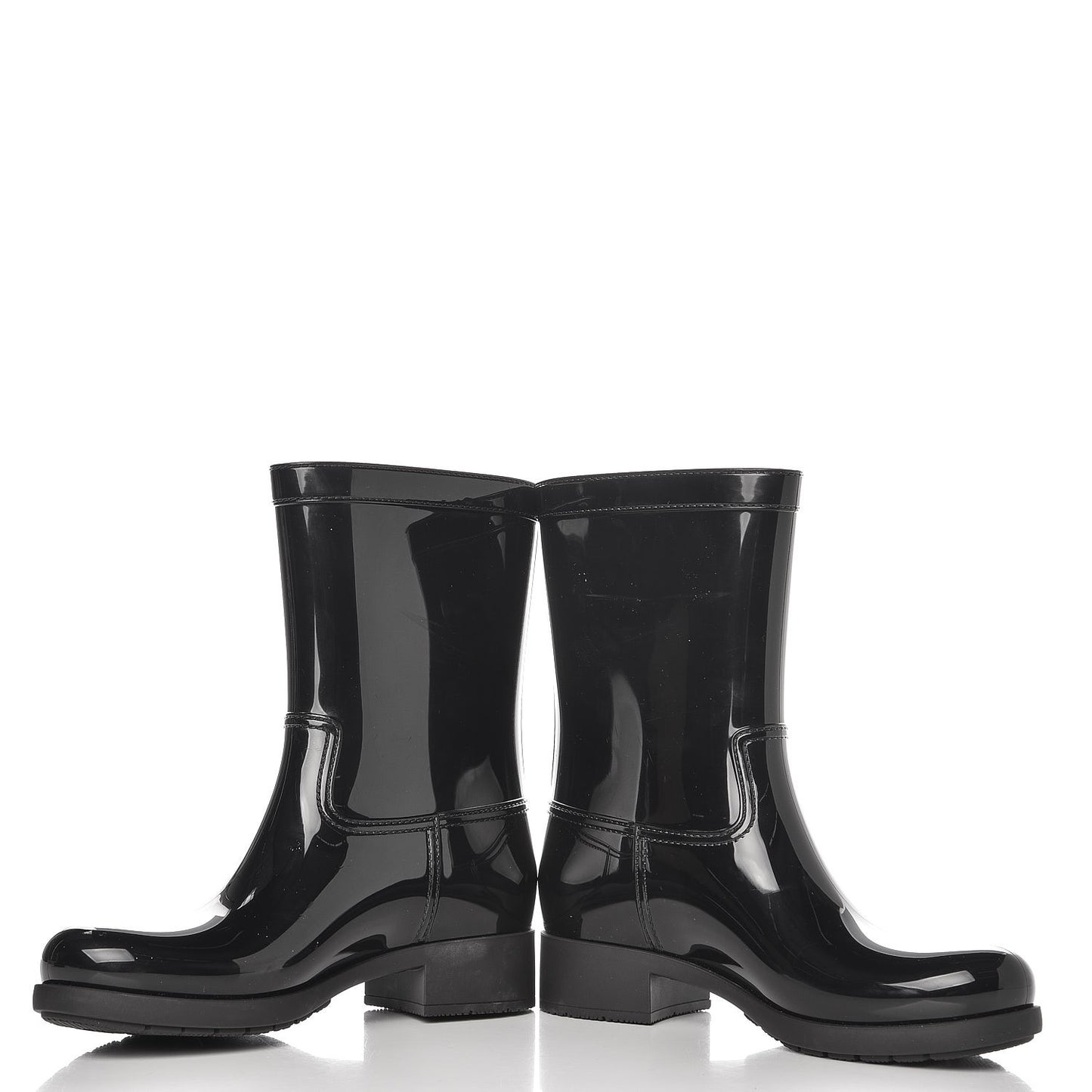 Sport Rubber Mid Calf Rain Boots 40 Black