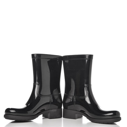 Prada Sport Rubber Mid Calf Rain Boots 40 Black 9 of 11