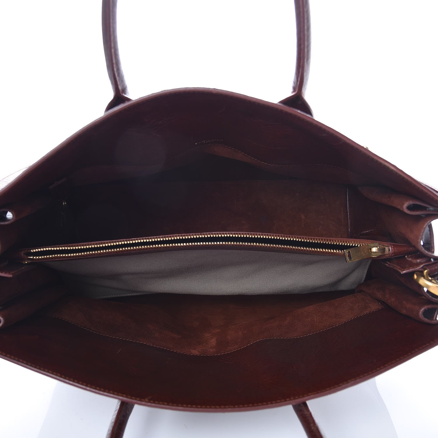 Saint Laurent Grained Calfskin Medium Supple Sac De Jour Dark Brown 6 of 17