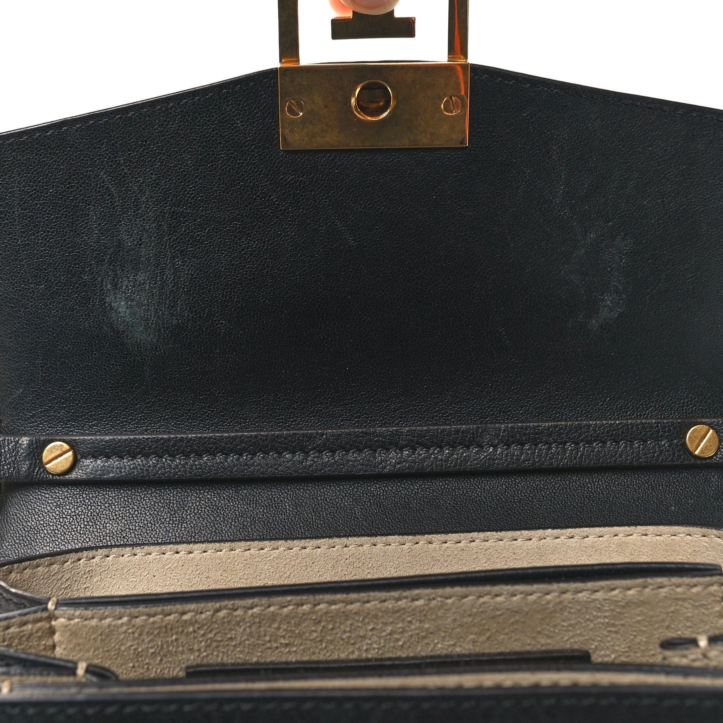 Crinkled Patent Lambskin Small GV3 Shoulder Bag Black Burgundy