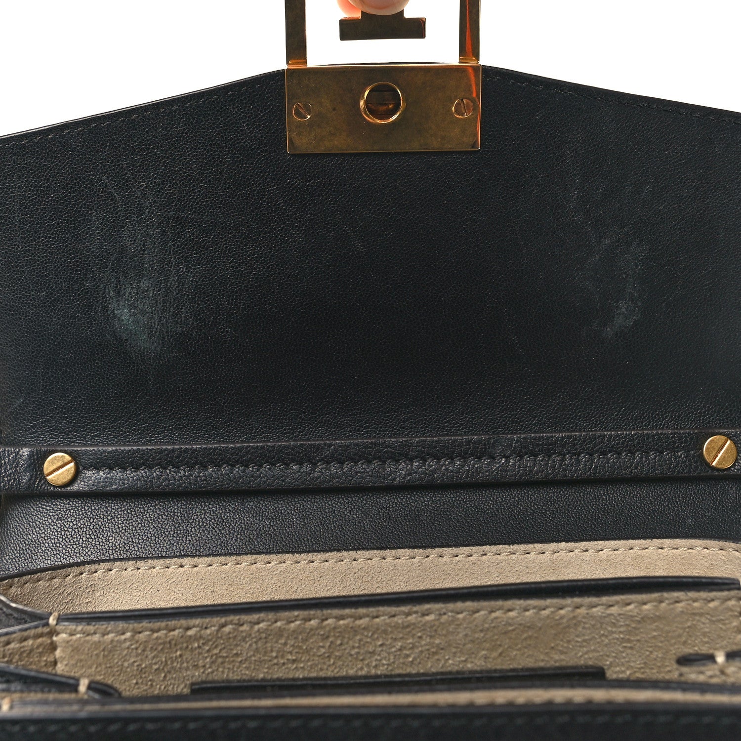 Givenchy Crinkled Patent Lambskin Small GV3 Shoulder Bag Black Burgundy 12 of 15