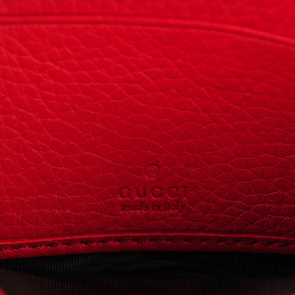 Gucci Pebbled Calfskin Soho Compact Disco Zip Around Wallet Tabasco Red 6 of 7