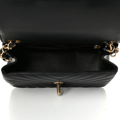 Chanel Lambskin Chevron Quilted Mini Square Flap Black 4 of 5