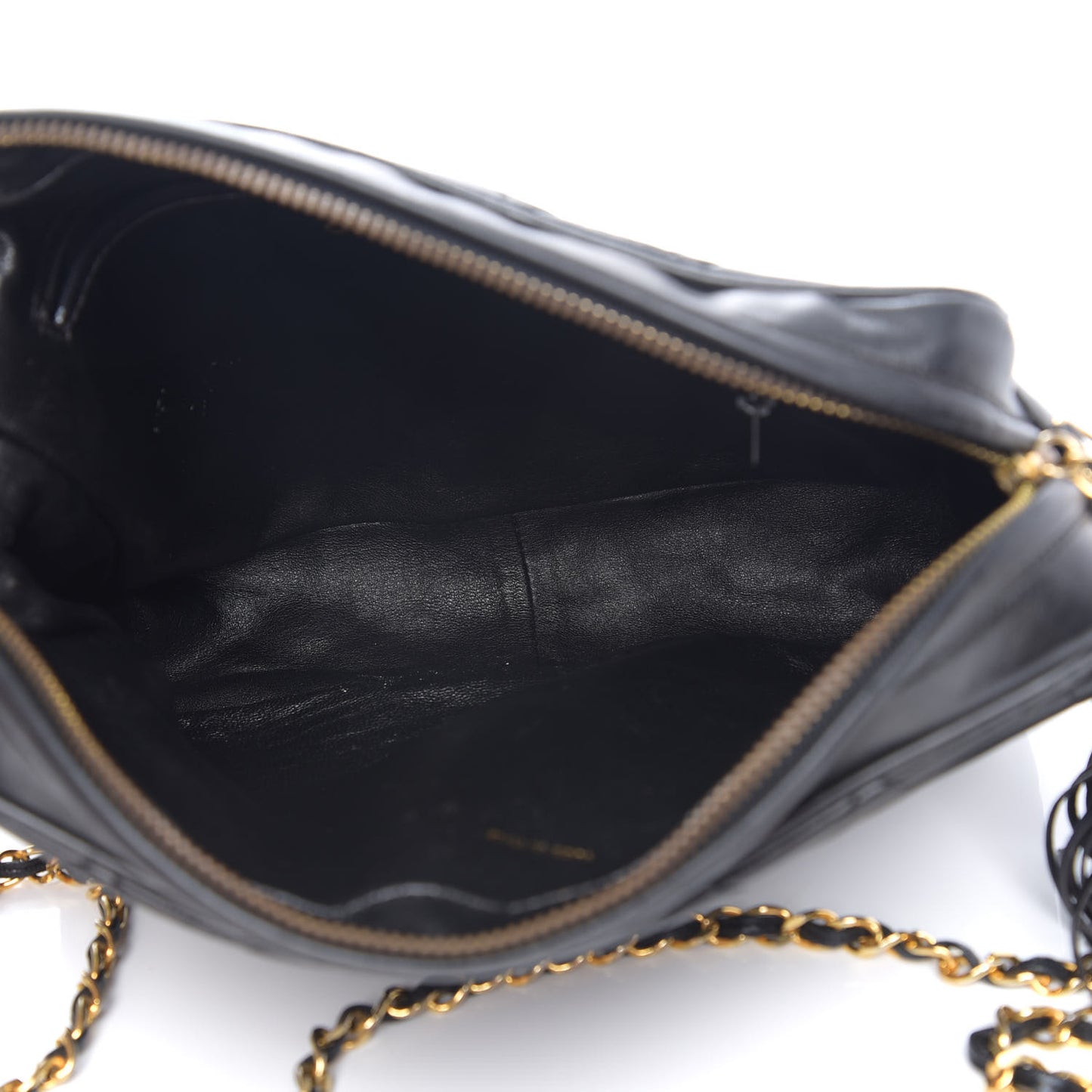 Lambskin Quilted CC Tassel Camera Case Black
