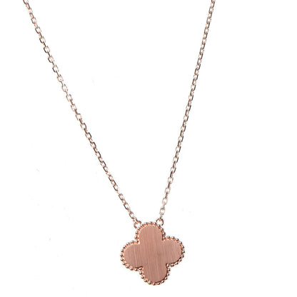 Van Cleef & Arpels 18K Rose Gold Diamond Black Onyx Vintage Alhambra Pendant Necklace 8 of 9