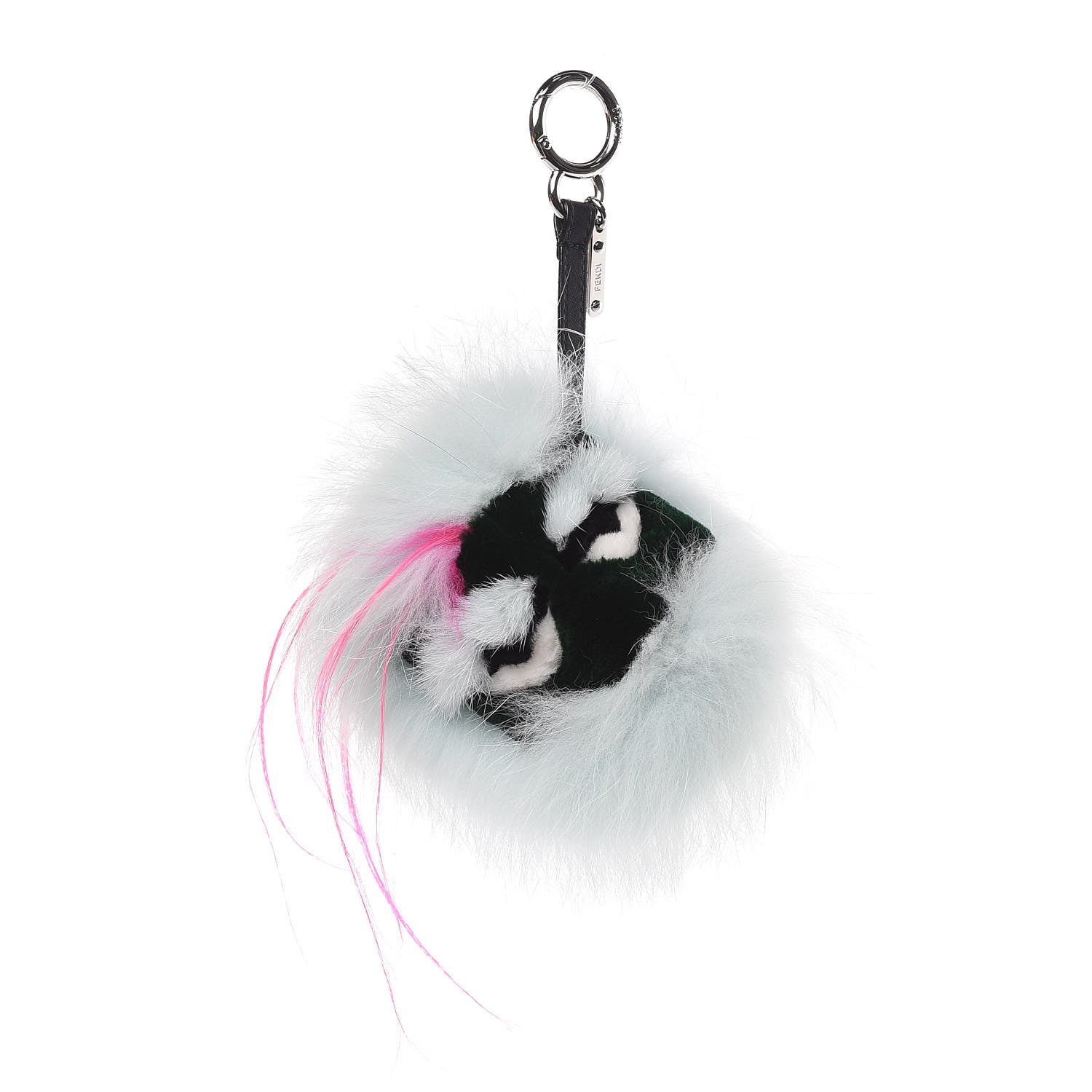 Fendi Fox Rabbit Goat Mink Fur Vitello Flamingo Bagood Monster Bag Bug Charm Light Blue 1 of 3