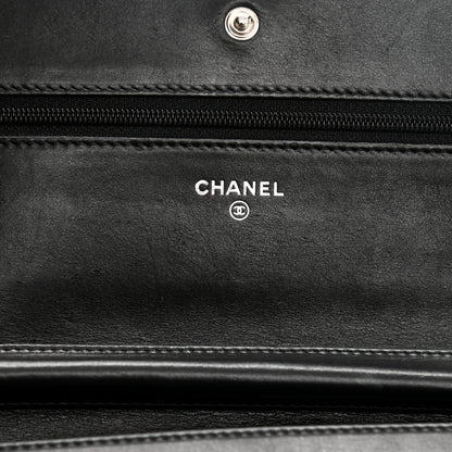 Chanel Calfskin Quilted Boy Wallet On Chain WOC Black 6 of 12