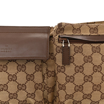 Gucci GG Monogram Web Double Pocket Belt Bag Ebony 8 of 17