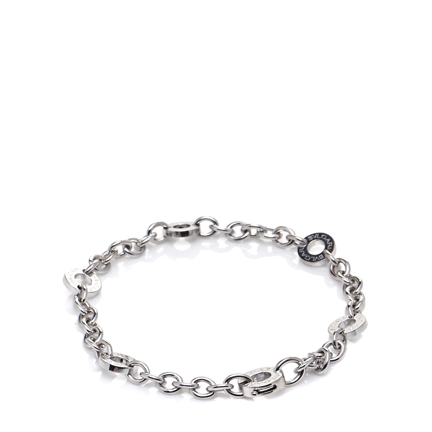 Bulgari 18K White Gold Link Bracelet 3 of 7