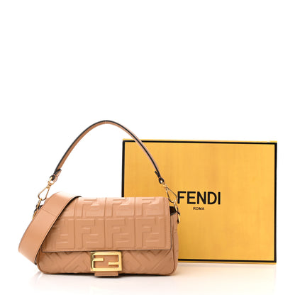 Fendi Nappa FF 1974 Embossed Baguette Miele Scuro 11 of 11