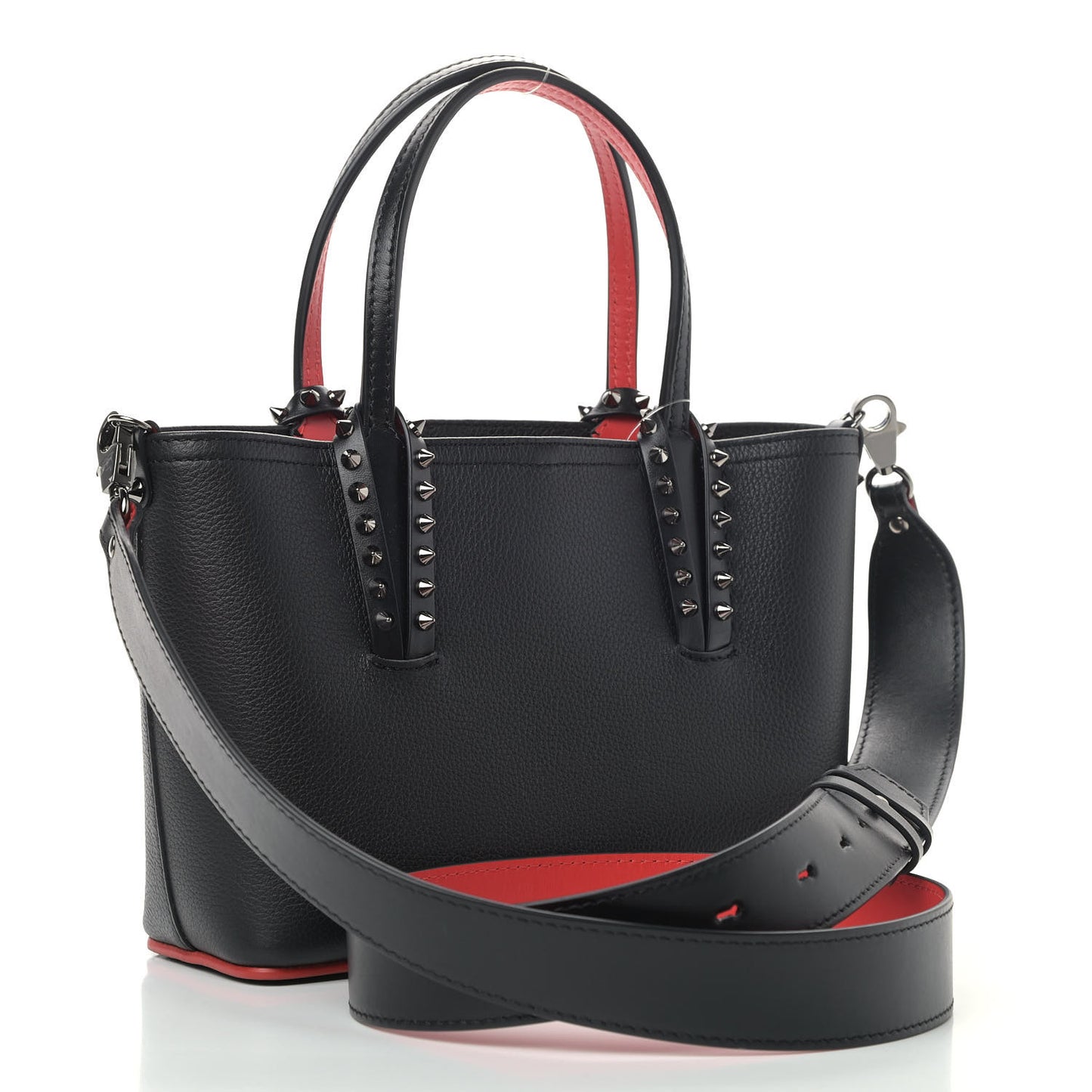 Calfskin Spikes Mini East West Cabata Tote Black