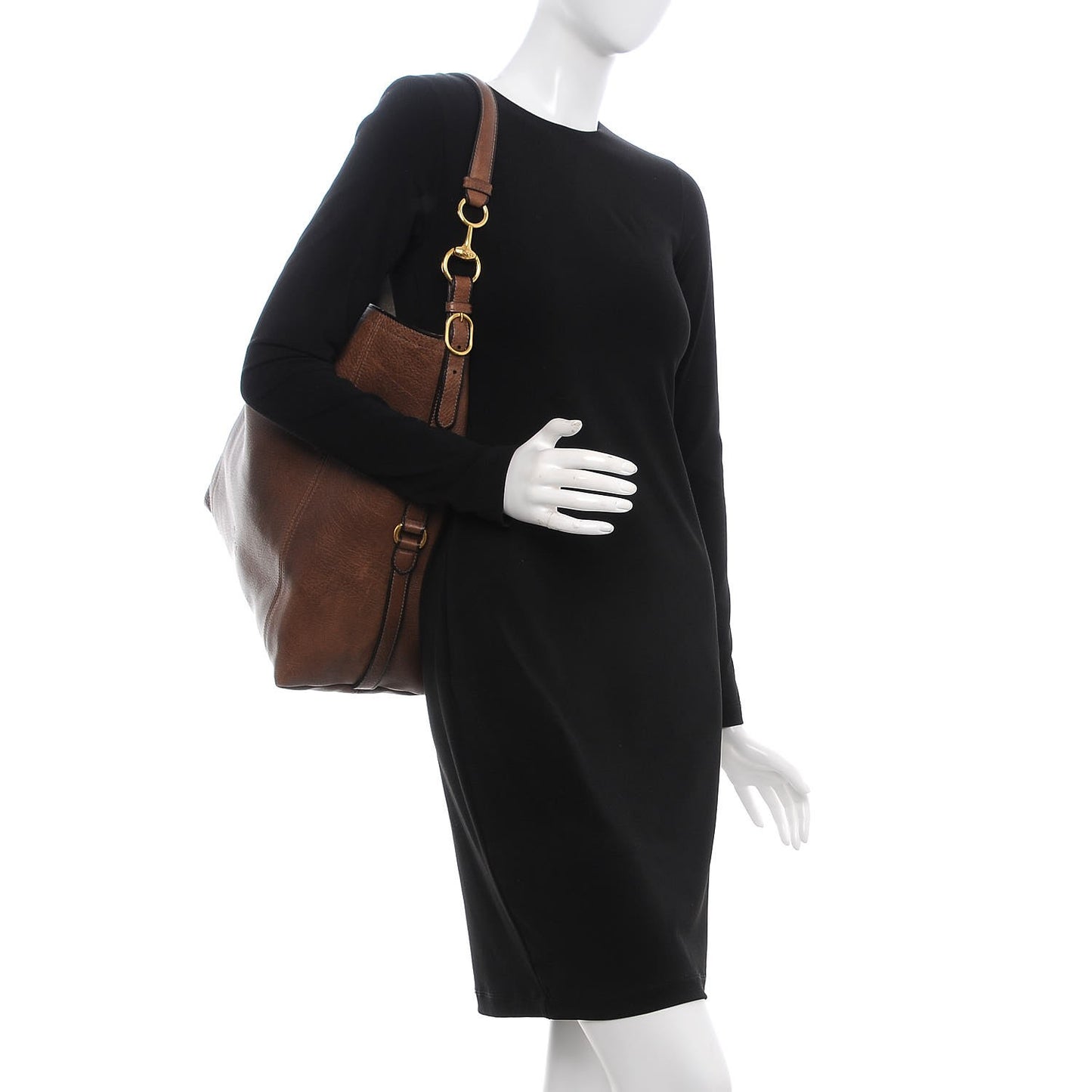 Calfskin Large Harness Hobo Maple Brown