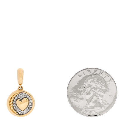David Yurman 18K Yellow Gold Diamond SY Heart Amulet Pendant 2 of 5
