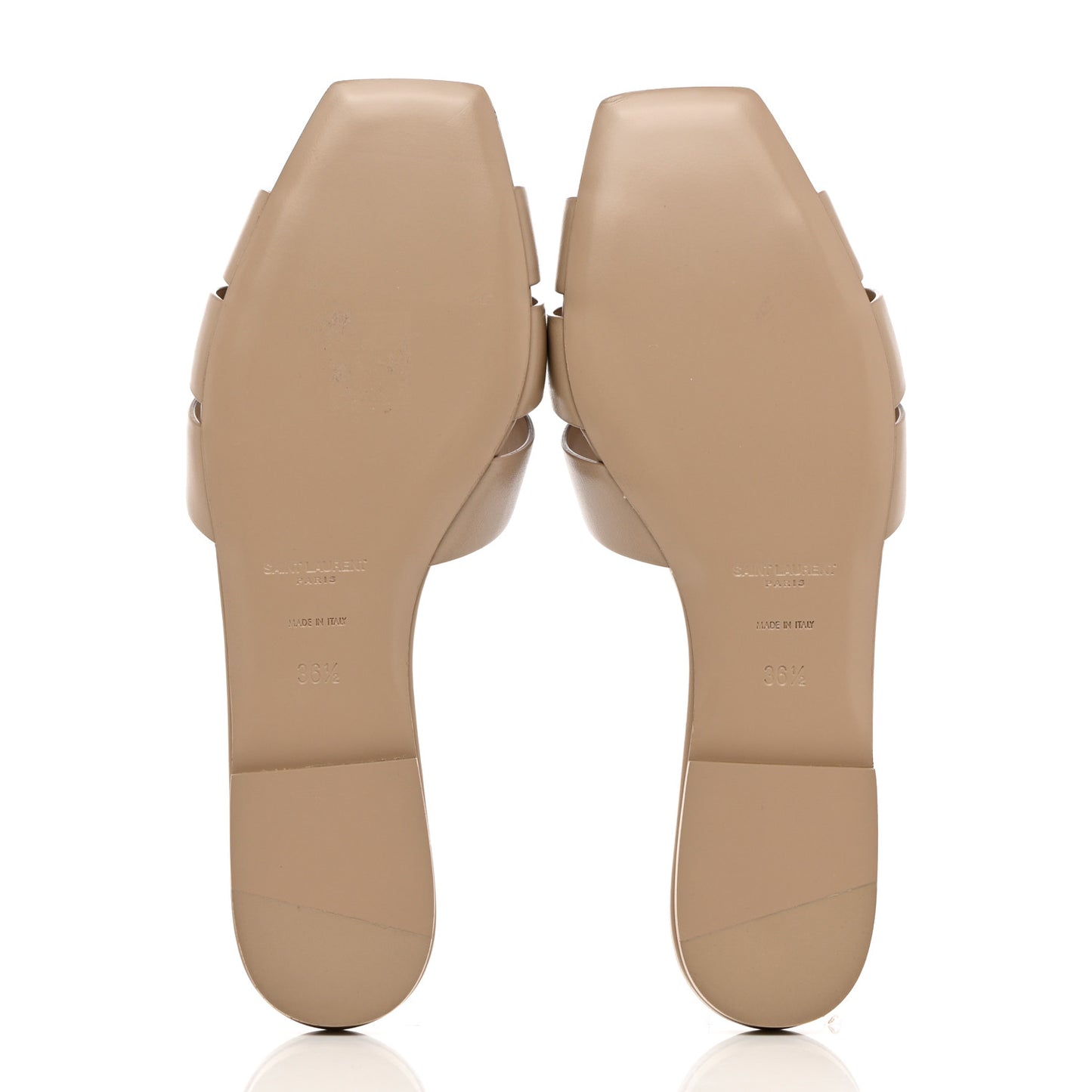 Calfskin Tribute 05 Slide Sandals 36.5 Dark Beige