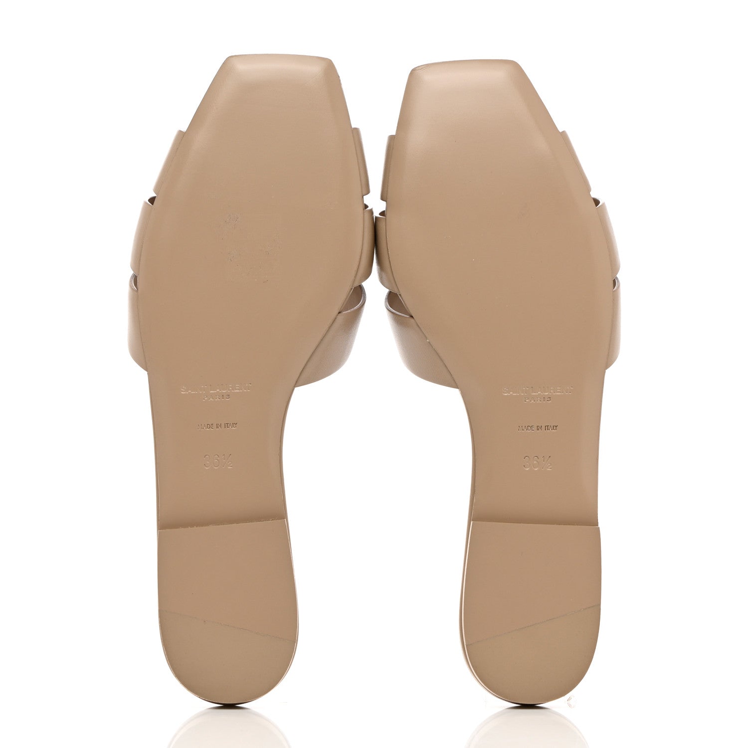 Saint Laurent Calfskin Tribute 05 Slide Sandals 36.5 Dark Beige 5 of 10